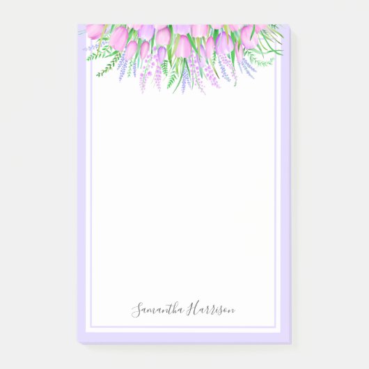 ラベンダーチューリップブーケ春ビベスフローラ ポストイット (正面)