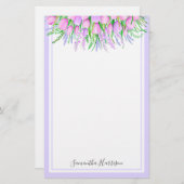 ラベンダーチューリップブーケ春ビベスフローラ 便箋 (正面/裏面)