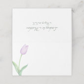 ラベンダーチューリップモダンソパープル結婚ズテント プレイスカード (外部開封)