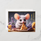 ラベンダーチーズの可愛モダンい花 箔シーズンポストカード (正面/裏面)