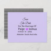 ラベンダーツイストモダンタイポグラフィ結婚ズ 案内状 (正面/裏面)