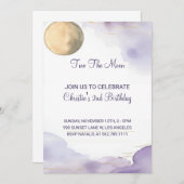 ラベンダーツーザムーンセカンドバースデー招待状 招待状 (正面/裏面)