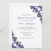 ラベンダーティーカエレガントップブライダルシャワー招待 招待状 (正面/裏面)