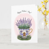 ラベンダーティーカップコテージマザーズデイカード カード (黄色い花)