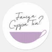 ラベンダーティーカップ封筒用シール&お気に入りバッグシール ラウンドシール (正面)