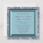 ラベンダーティール(緑がかった色)ブルー結婚式招待状 招待状 (裏面)