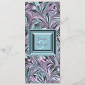 ラベンダーティール(緑がかった色)ブルー結婚式 プログラム (正面)