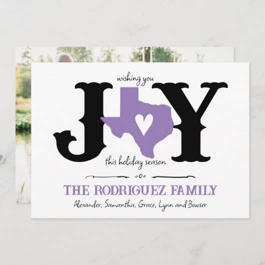 ラベンダーテキサス州JOY写真 シーズンカード (正面/裏面)