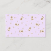 ラベンダーテディベア赤ちゃんシャワーギフトレジストリ 名刺 (裏面)