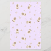 ラベンダーテディベア赤ちゃんシャワービンゴゲームフライヤー チラシ (裏面)