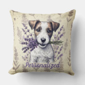 ラベンダーテリアラブ クッション (正面)