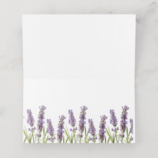 ラベンダーテーブル座席表またはエスコートカード プレイスカード (内部開封)