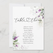 ラベンダーテーブル番号3シーティングチャートカード (正面)