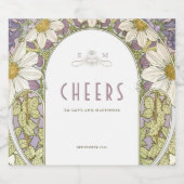 ラベンダーデイジーヴィンテージアールヌーボーミュシャ スパークリングワインラベル (シングルラベル)