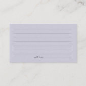 ラベンダーデイトナイトアイディアブライダルシャワーカード エンクロージャーカード (裏面)