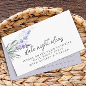 ラベンダーデイトナイトアイディアブライダルシャワーカード エンクロージャーカード