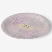 ラベンダーデカップダマスク結婚式 ペーパープレート (アングル)