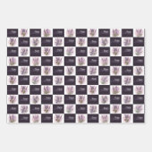 ラベンダーデザイン誕生日ギフトラッパー ラッピングペーパーシート (正面)