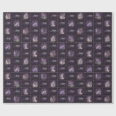 ラベンダーデザイン誕生日ラッパー ラッピングペーパー (フラット)