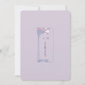 ラベンダートワイライトマウヴ結婚フローラ 招待状 (裏面)