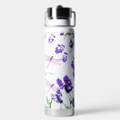 ラベンダードラゴンフライカスタムシャビーシックボホスタイル ウォーターボトル (背面)