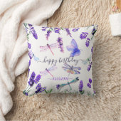 ラベンダードラゴンフライカスタムシャビーシックボホスタイル クッション (ブランケット)