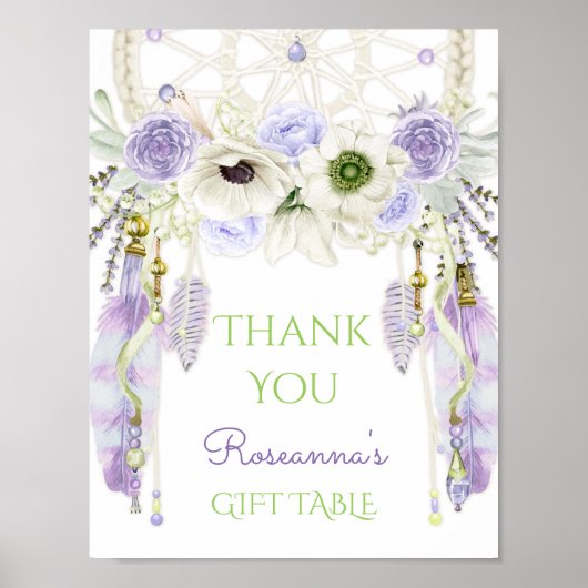 ラベンダードリームキャッチャーのトライバルボホ徴候 ポスター (正面)