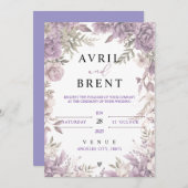 ラベンダードリームスフローラ結婚式招待状 招待状 (正面/裏面)