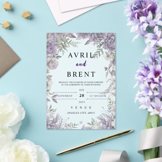 ラベンダードリームス結婚フローラアクリル招待状 アクリル招待状 (インサイチュ (ウェディング))