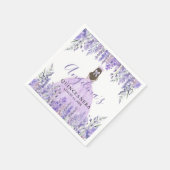 ラベンダードレスティアラフローラパープルキンセアニェラ スタンダードカクテルナプキン (角)