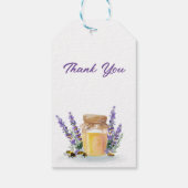 ラベンダーナプキンの小枝を持つゴールデンハニー ギフトタグ (裏面)
