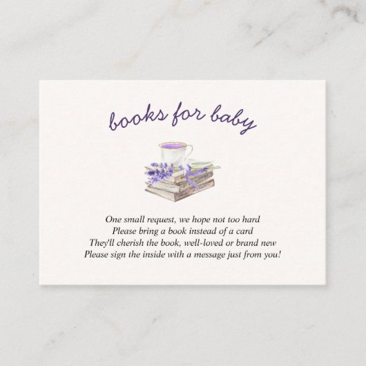 ラベンダーニューチャプター赤ちゃんシャワーベビー エンクロージャーカード (正面)