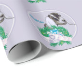 ラベンダーヌビアンヤギのクリスマスラッピング紙 ラッピングペーパー (ロールコーナー)