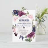 ラベンダーネイビーブルーフローラ開花リハーサルディナー 招待状 (スタンド正面)