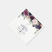 ラベンダーネイビーブルーフローラ開花結婚ズ スタンダードカクテルナプキン (角)