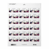 ラベンダーネイビーブルーフローラ開花結婚ズ ラベル (フルシート)