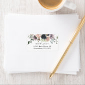 ラベンダーネイビー&ピンクフローラ2差出人住所 ラベル (インサイチュ)