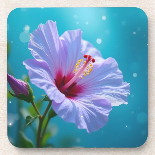 ラベンダーハイビスカスフラワー コースター (正面)