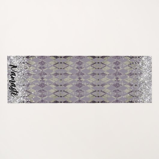 ラベンダーハグランジレキングリッターナマステカスタム ヨガマット (裏面(横))