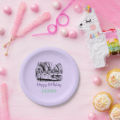 ラベンダーハッピーバースデーアリスinワンダーランド ペーパープレート (パーティー)