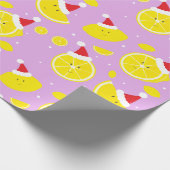 ラベンダーハッピーレモンサンタハッツパターン ラッピングペーパー (角)