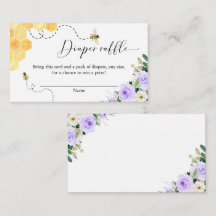 ラベンダーハニービー赤ちゃんシャワーおむつラッフル