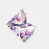 ラベンダーハミングバードイラストレーション スタンダードランチョンナプキン (角)