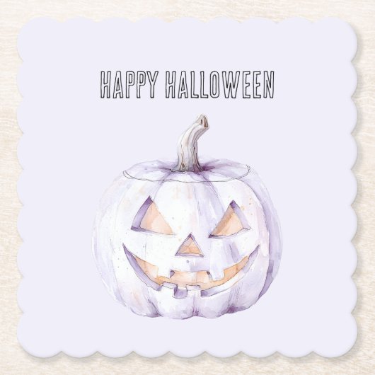 ラベンダーハロウィンパンプキン ペーパーコースター (正面)