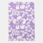 ラベンダーハワイアントロピカルハイビスカス キッチンタオル (縦)