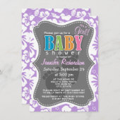 ラベンダーハワイアントロピカルハイビスカス 招待状 (正面/裏面)