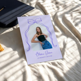 ラベンダーハンドドロッドボウアーチ写真卒業 招待状