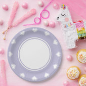ラベンダーハートの8ビット紙プレート ペーパープレート (パーティー)