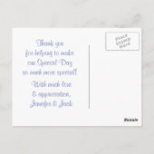 ラベンダーハートコーンフラワーブルー結婚ズありがとう ポストカード (裏面)