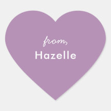 ラベンダーハートシェイプバレンタインステッカー